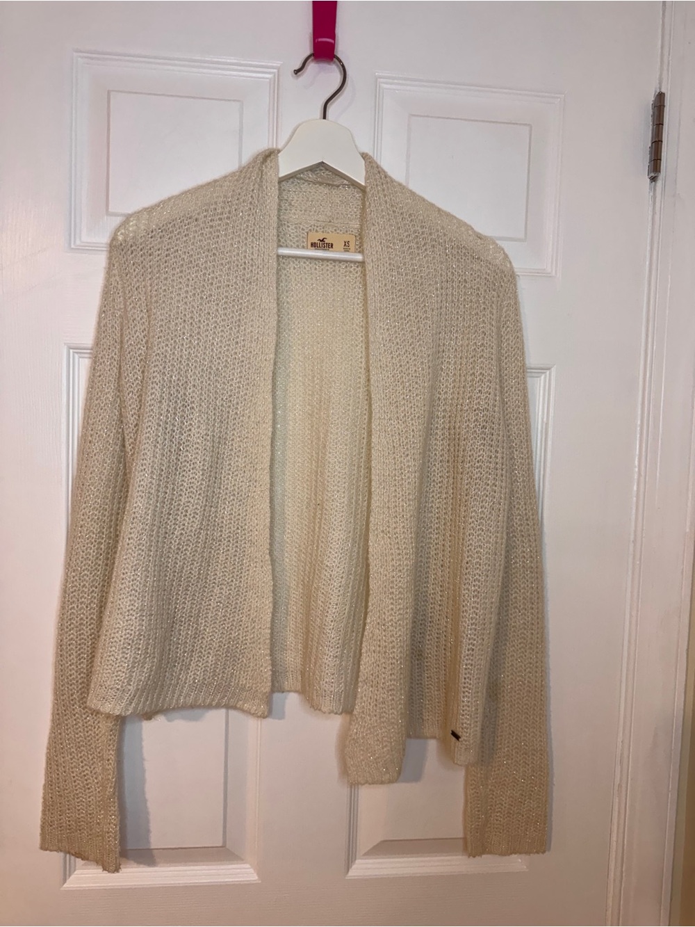 5/25$ Hollister Cream Open-Front Knit Cardigan Size XS